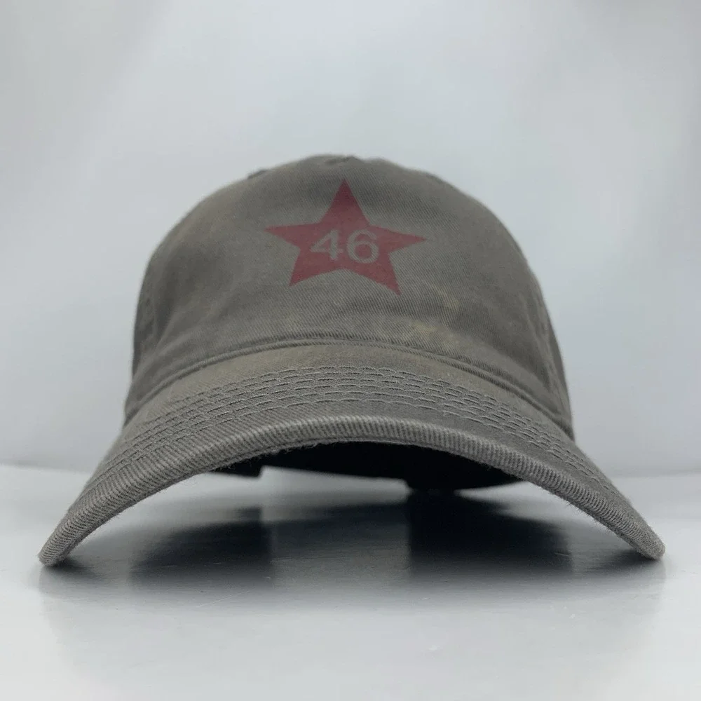 Red Star 46 Hat Women / Youth Gray Adjustable Snapback Baseball Cap DISCOLORED
